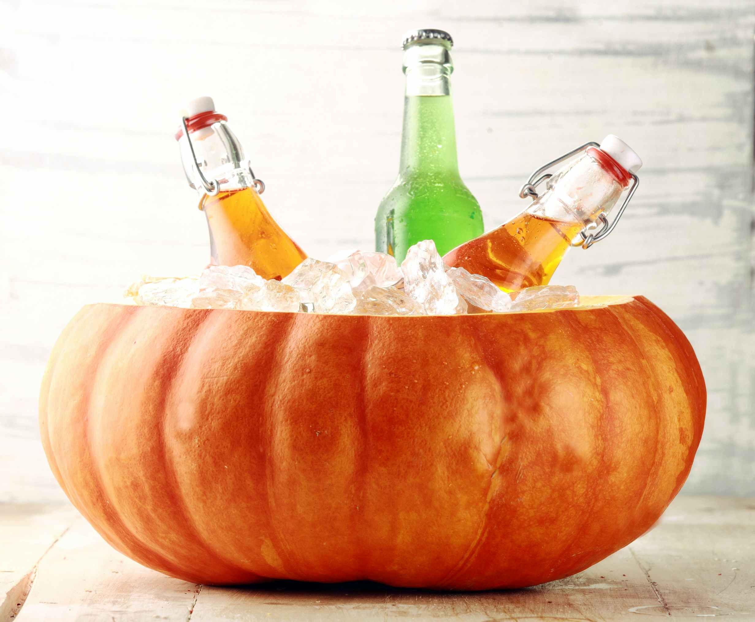 beverages in a pumpkin