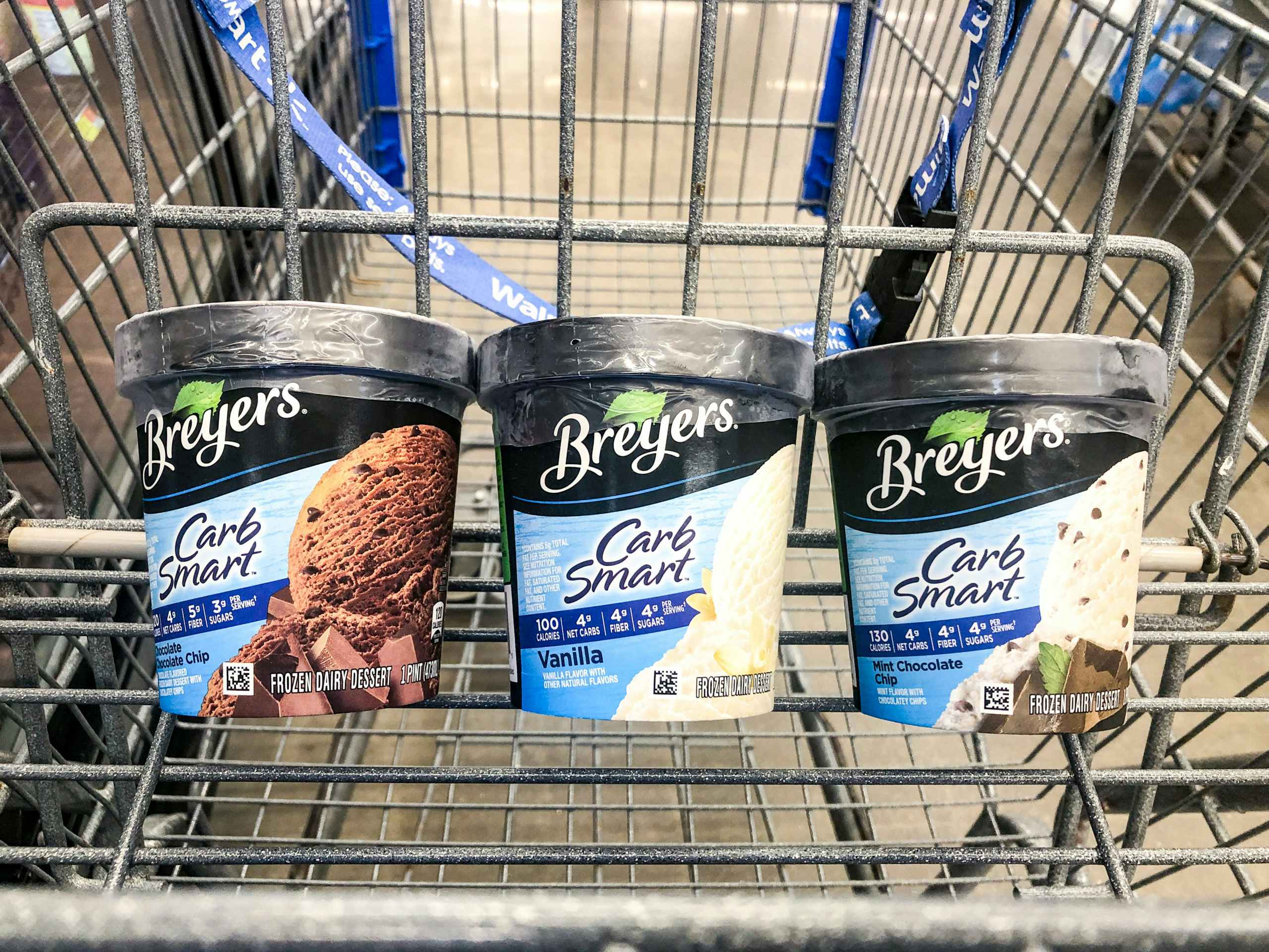 Breyers ice cream in cart