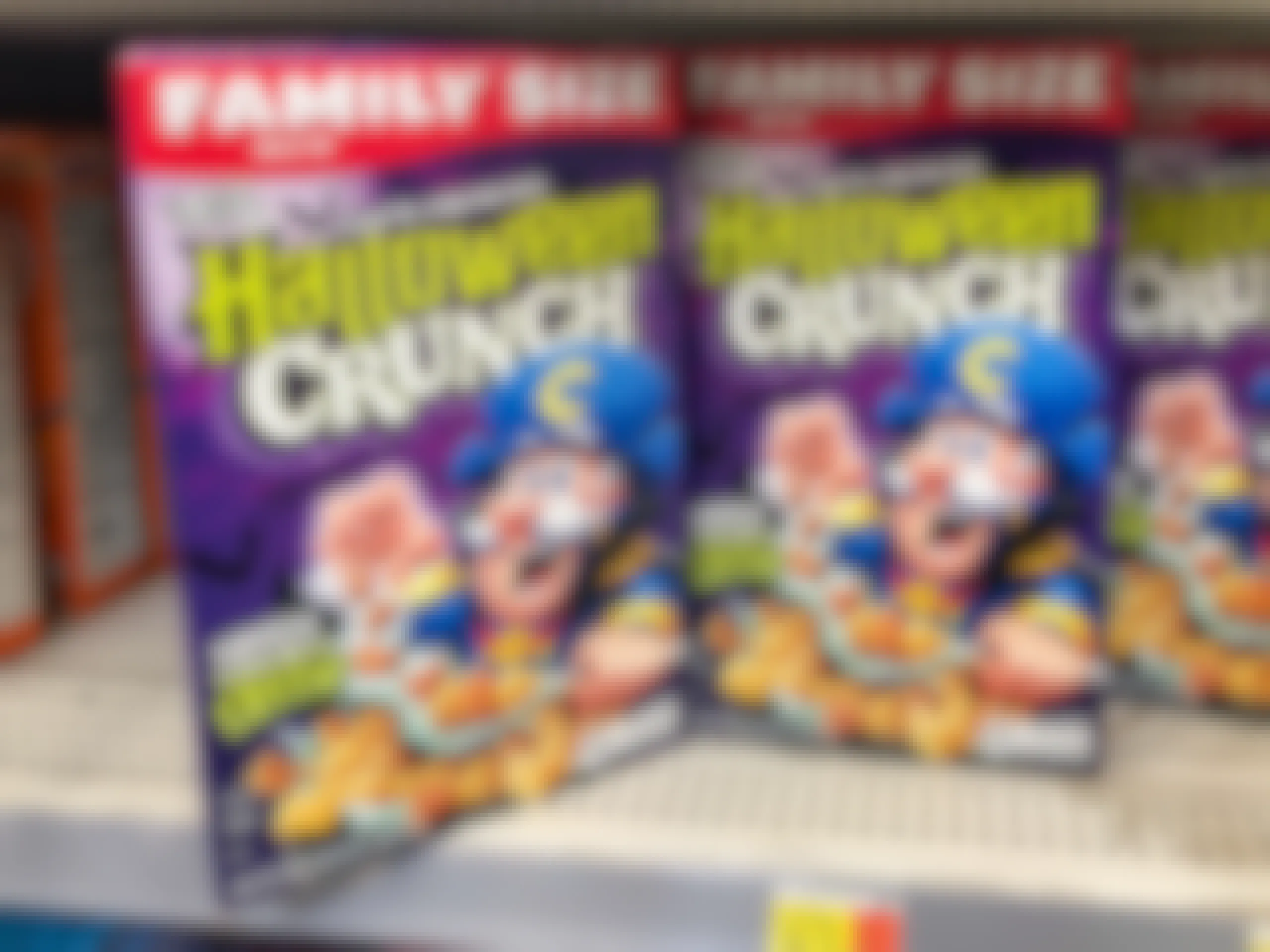 Cereal on store shelf