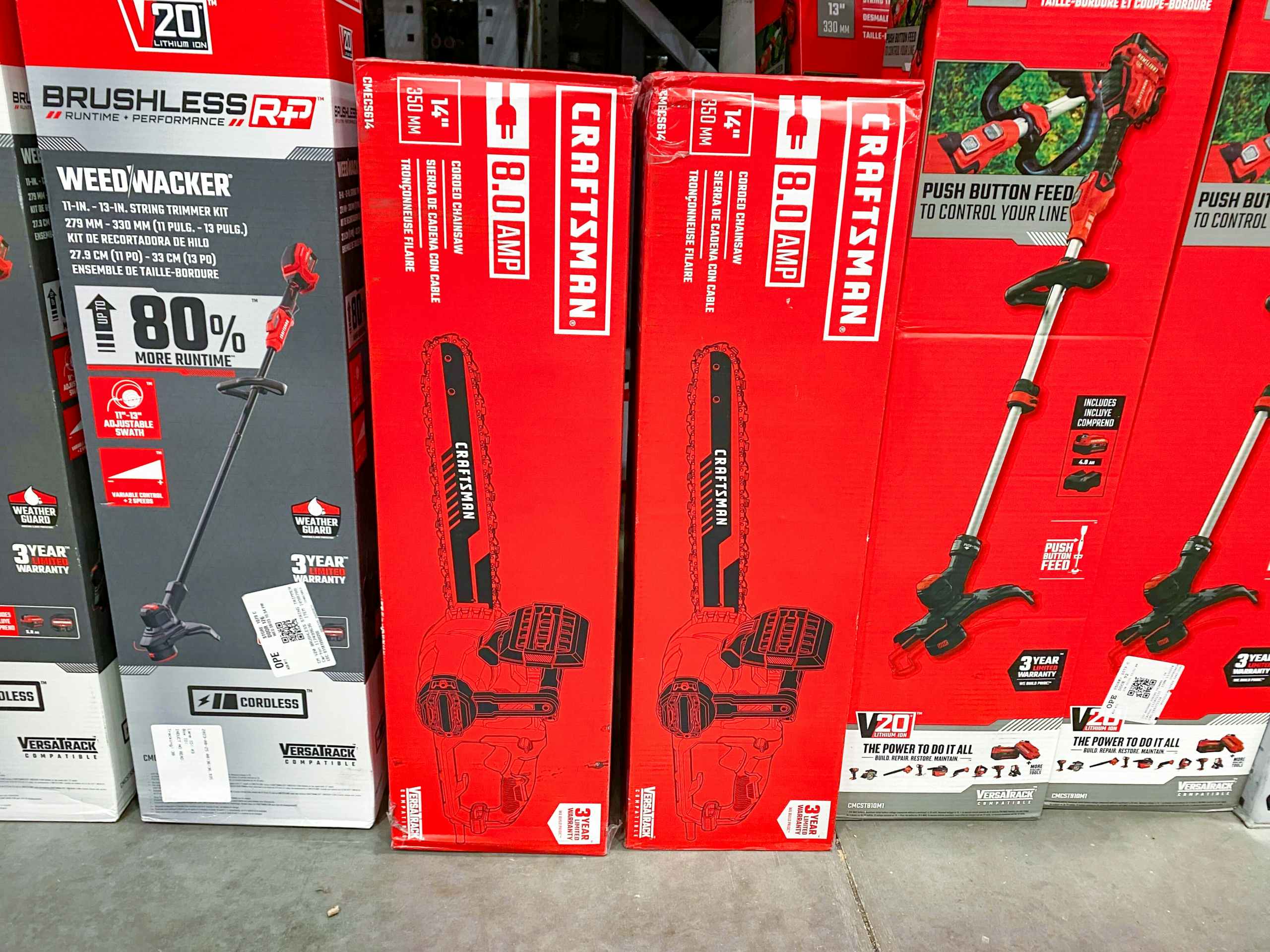 Chainsaw in store display