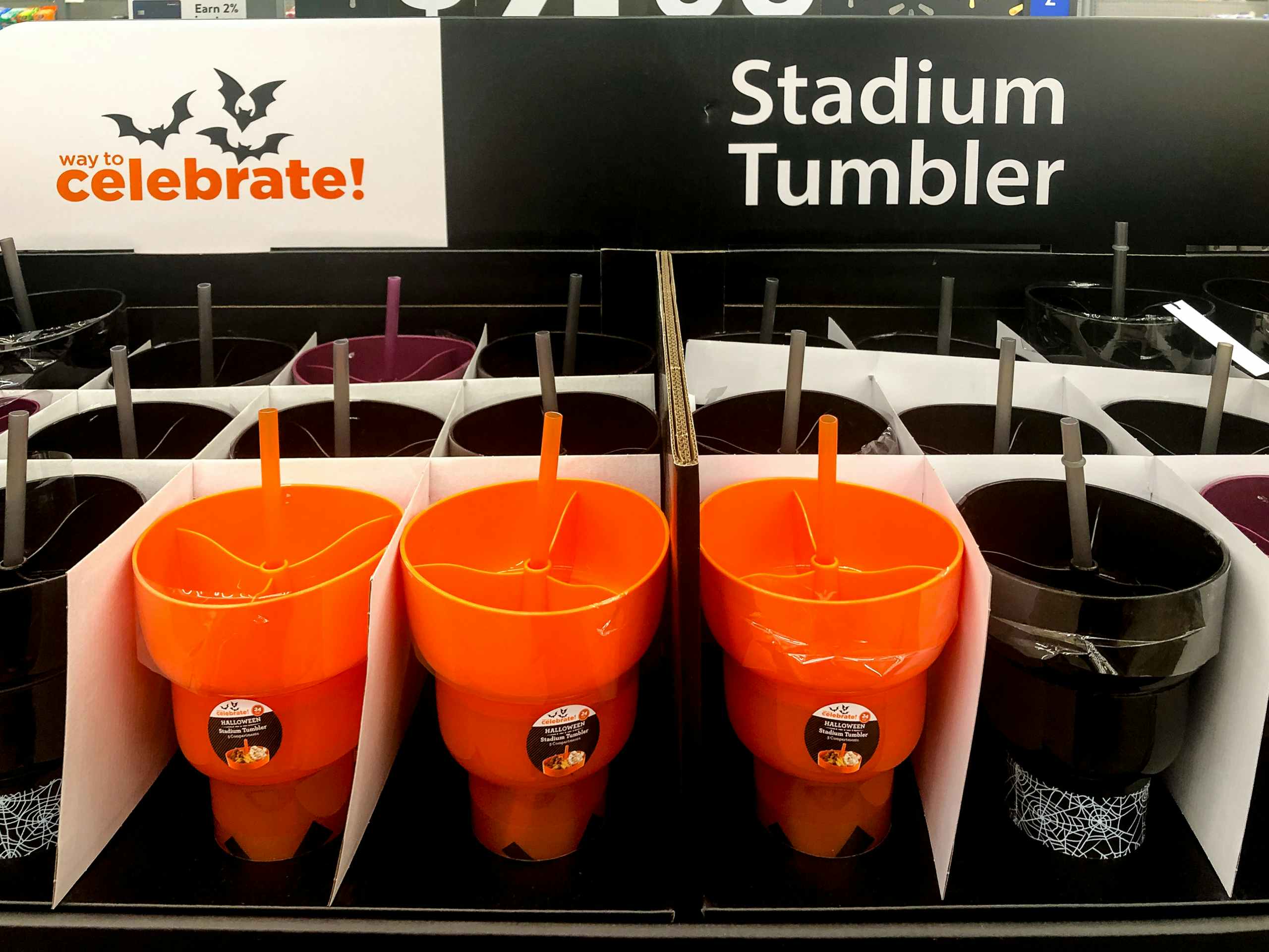 Halloween stadium cups display
