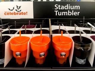 Halloween stadium cups display