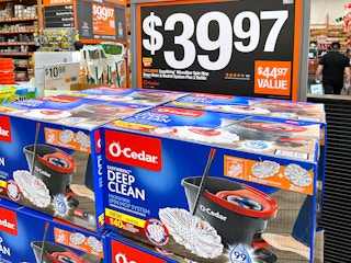 o-cedar easywring deep clean microfiber spin mop system for $39.97 at home depot