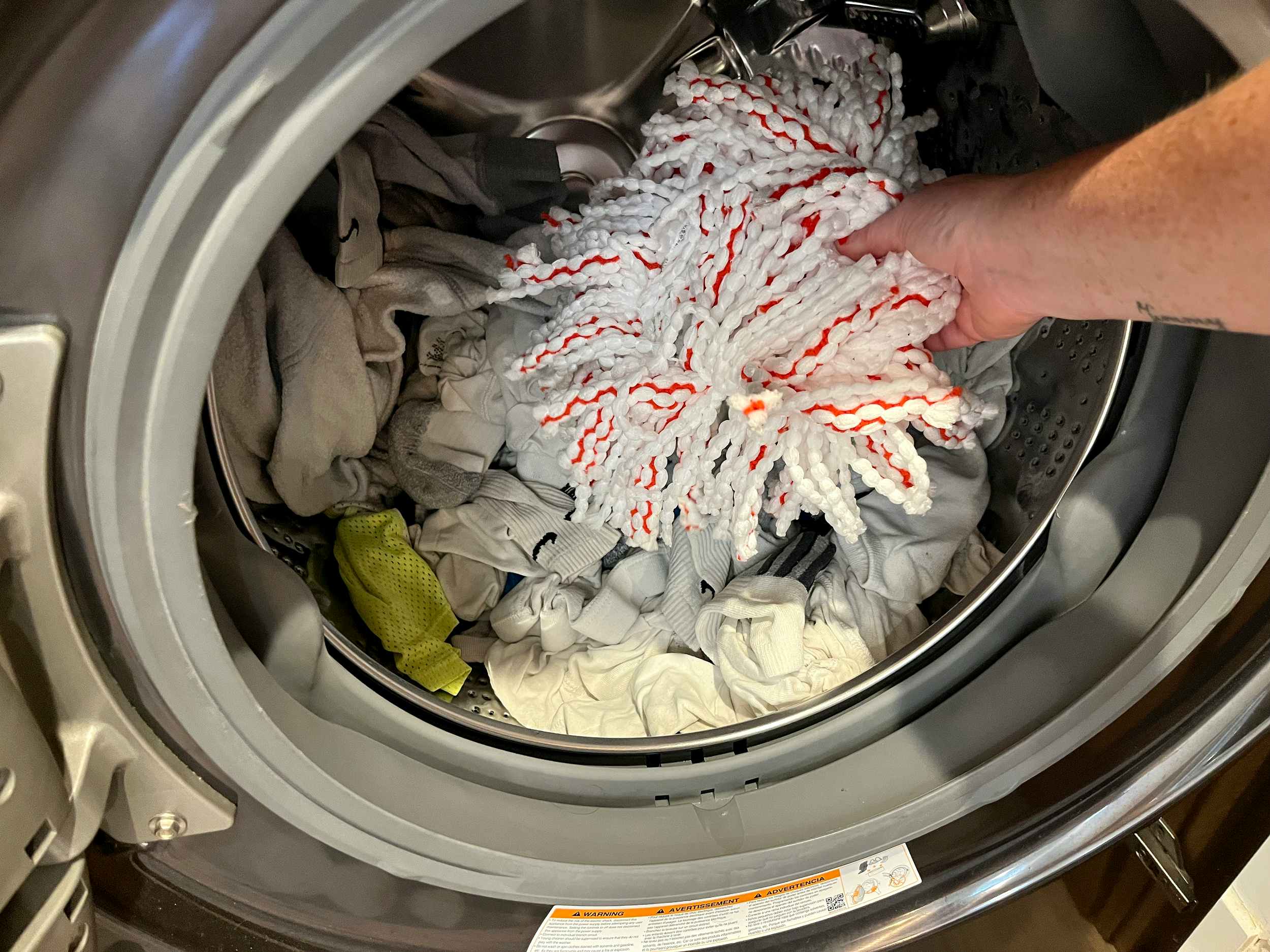 o-cedar easywring deep clean microfiber spin mop refill in washing machine