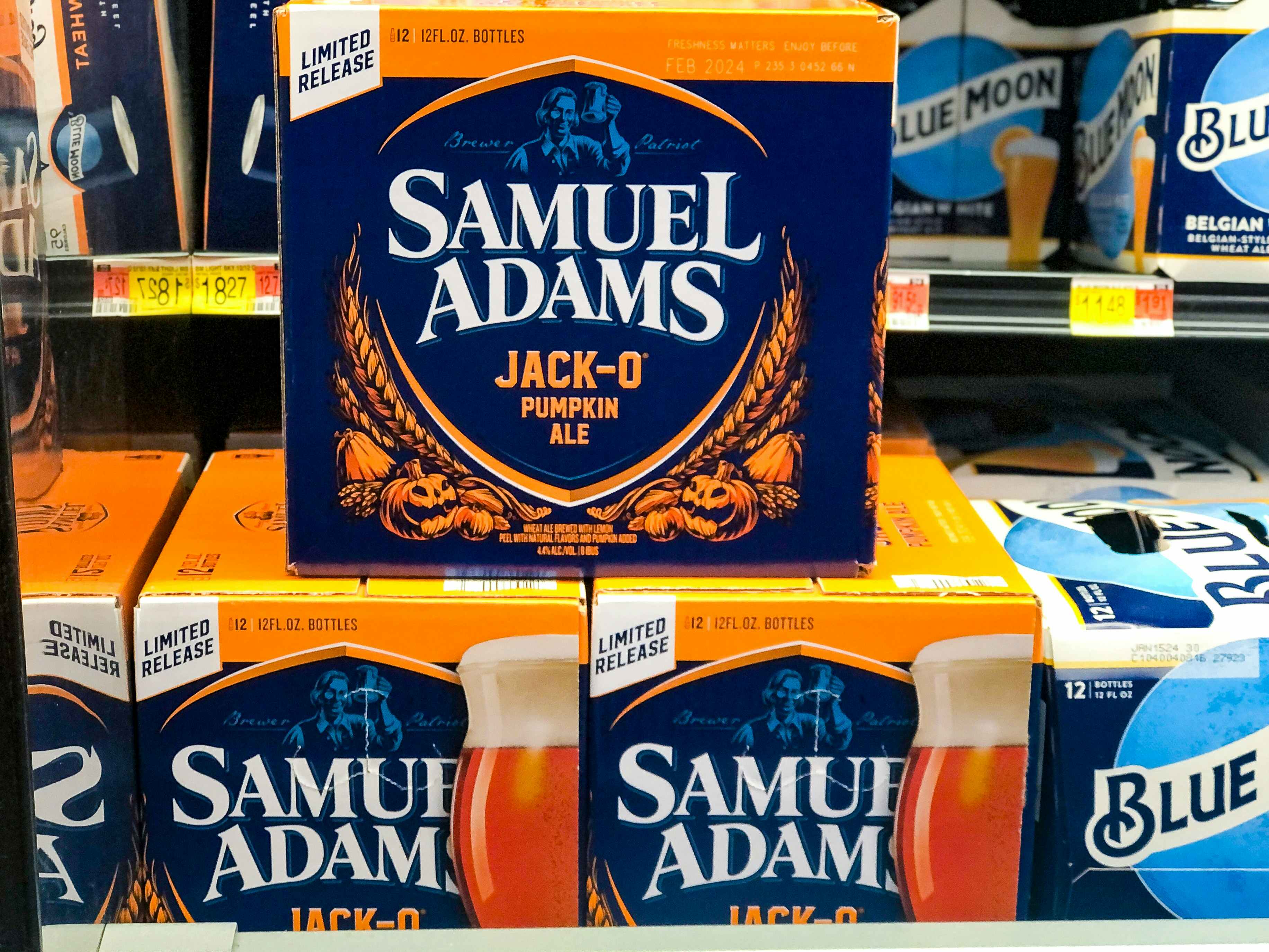Samuel adams pumpkin ale on shelf