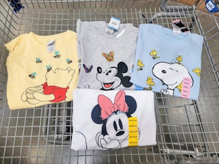 disney tees in a cart