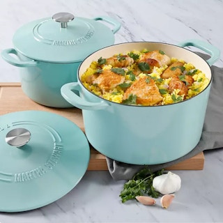 aqua colored dutch ovens