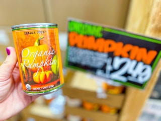 organic canned pumpkin pumpkin o's at Trader Joe's