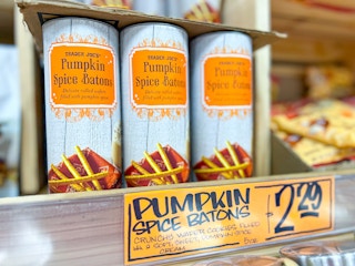 pumpkin spice batons wafers at Trader Joe's