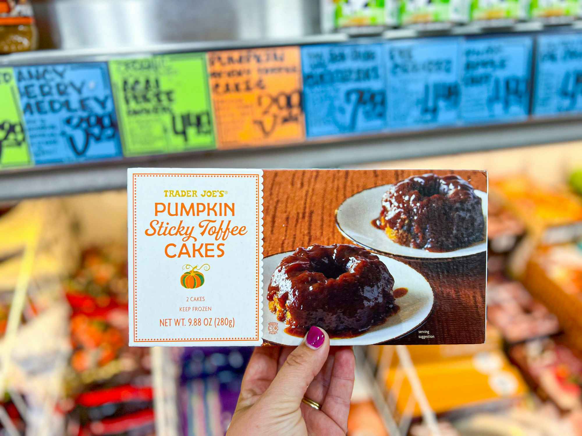 pumpkin sticky toffee cakes at Trader Joe's