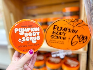 pumpkin body scrub at Trader Joe's