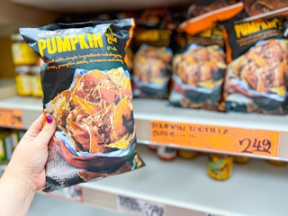 pumpkin tortilla chips at Trader Joe's