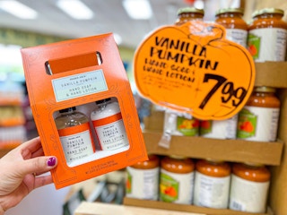 vanilla pumpkin soap and lotion at Trader Joe's