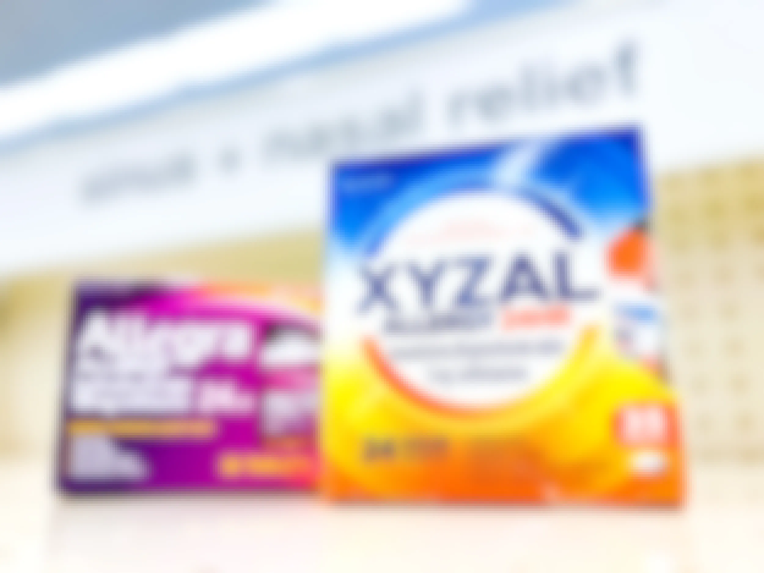 allegra and xyzal allergy medication in walgreens pharmacy aisle