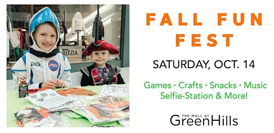 the banner for Fall Fun Fest in Green Hills Mall
