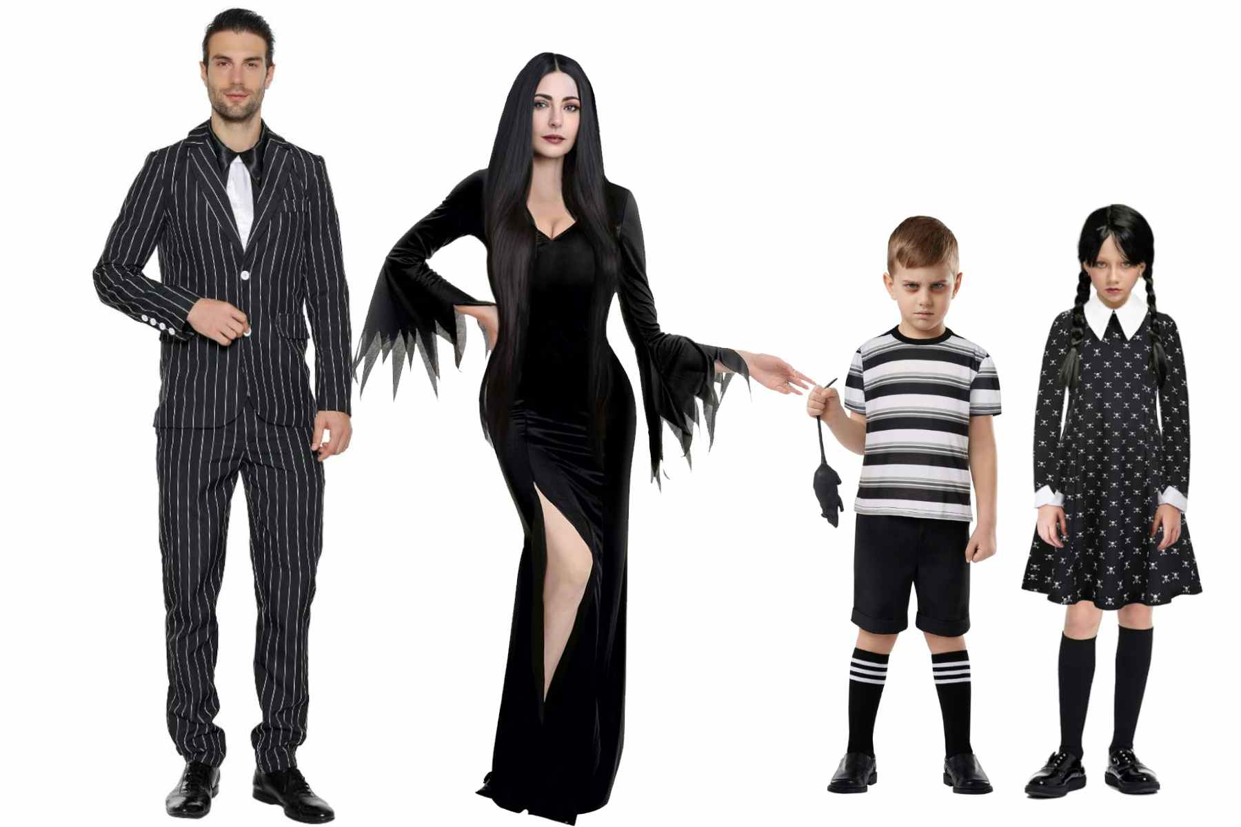 images of a family halloween costume of the addams family