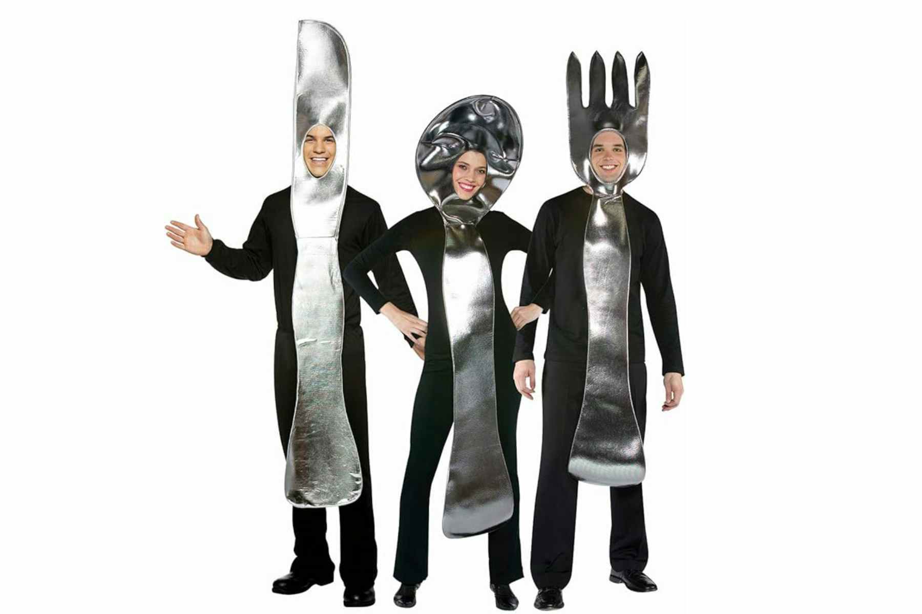 images of a family halloween costume of a fork knife and spoon