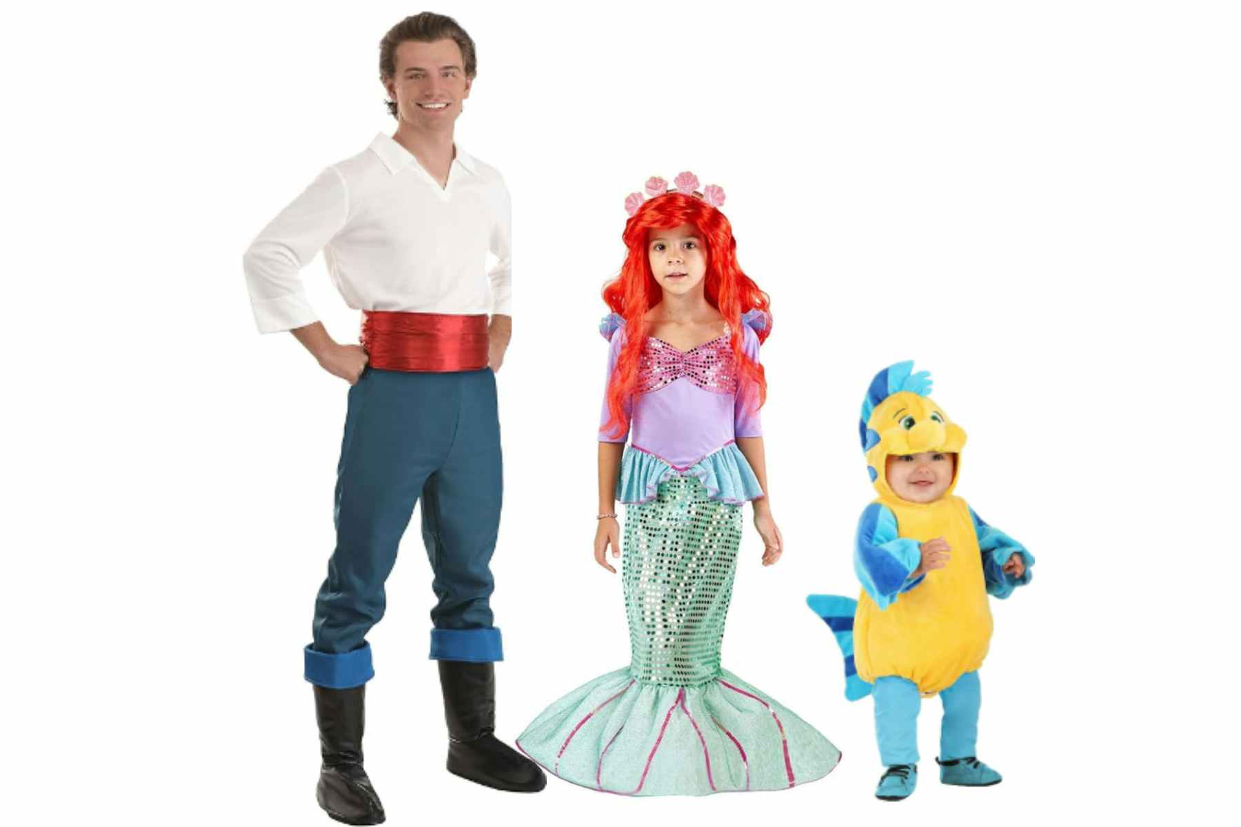 images of a family halloween costume of the little mermaid 