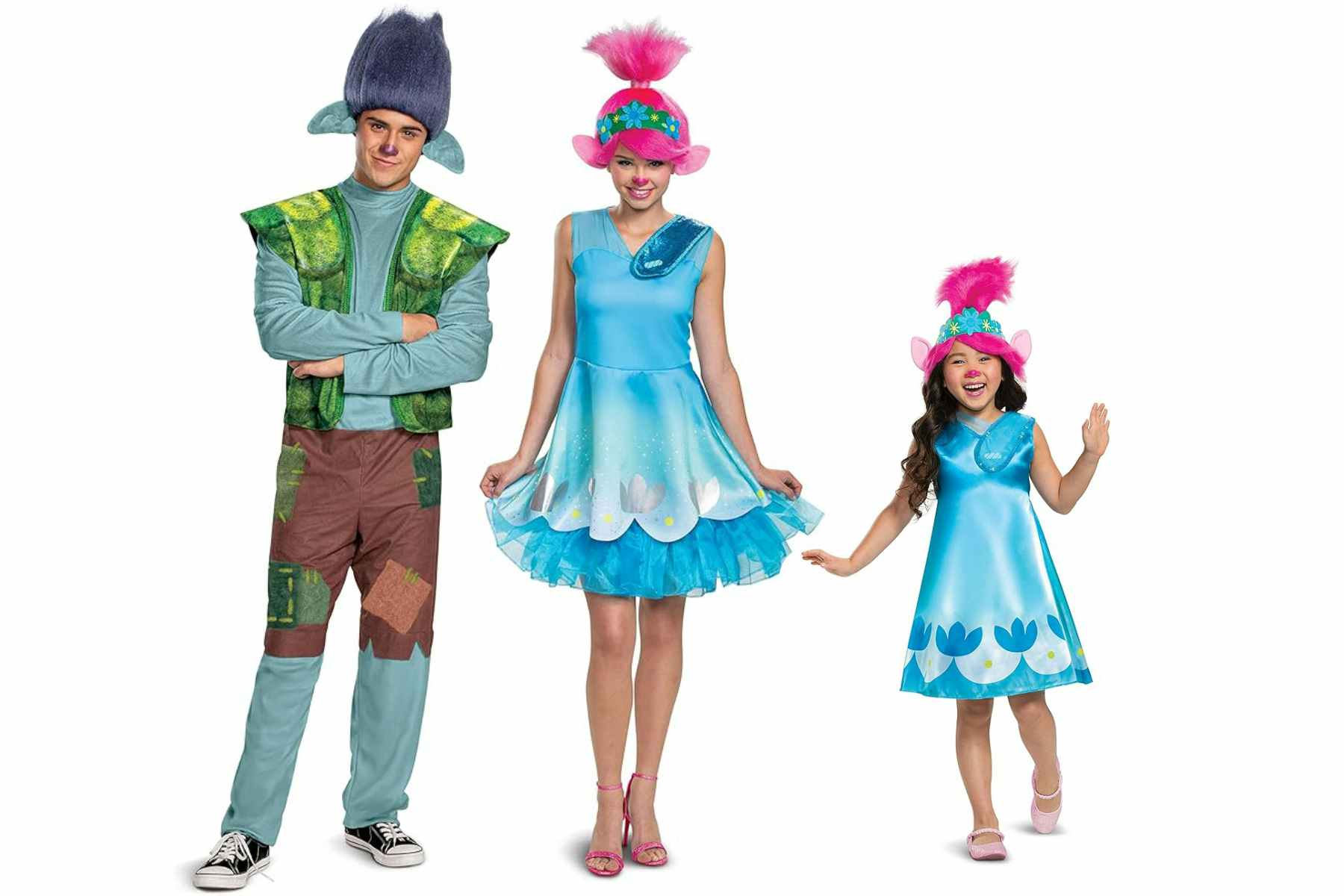 images of a family halloween costume of trolls the movie