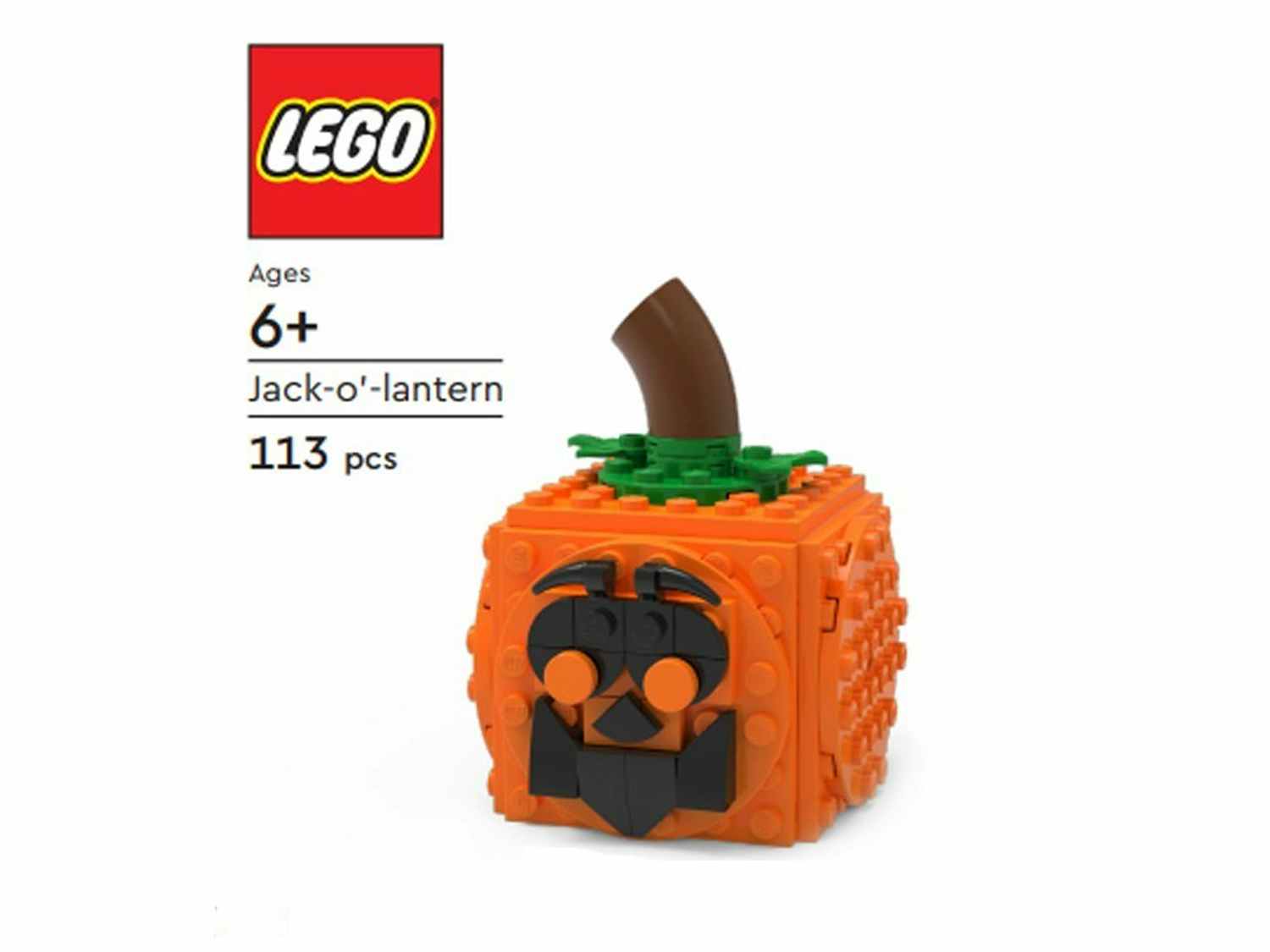 a LEGO jack o lantern