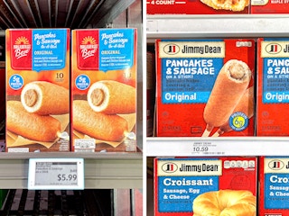 aldis breakfast best vs. jimmy dean pancakes and sausage on a stick price comparison