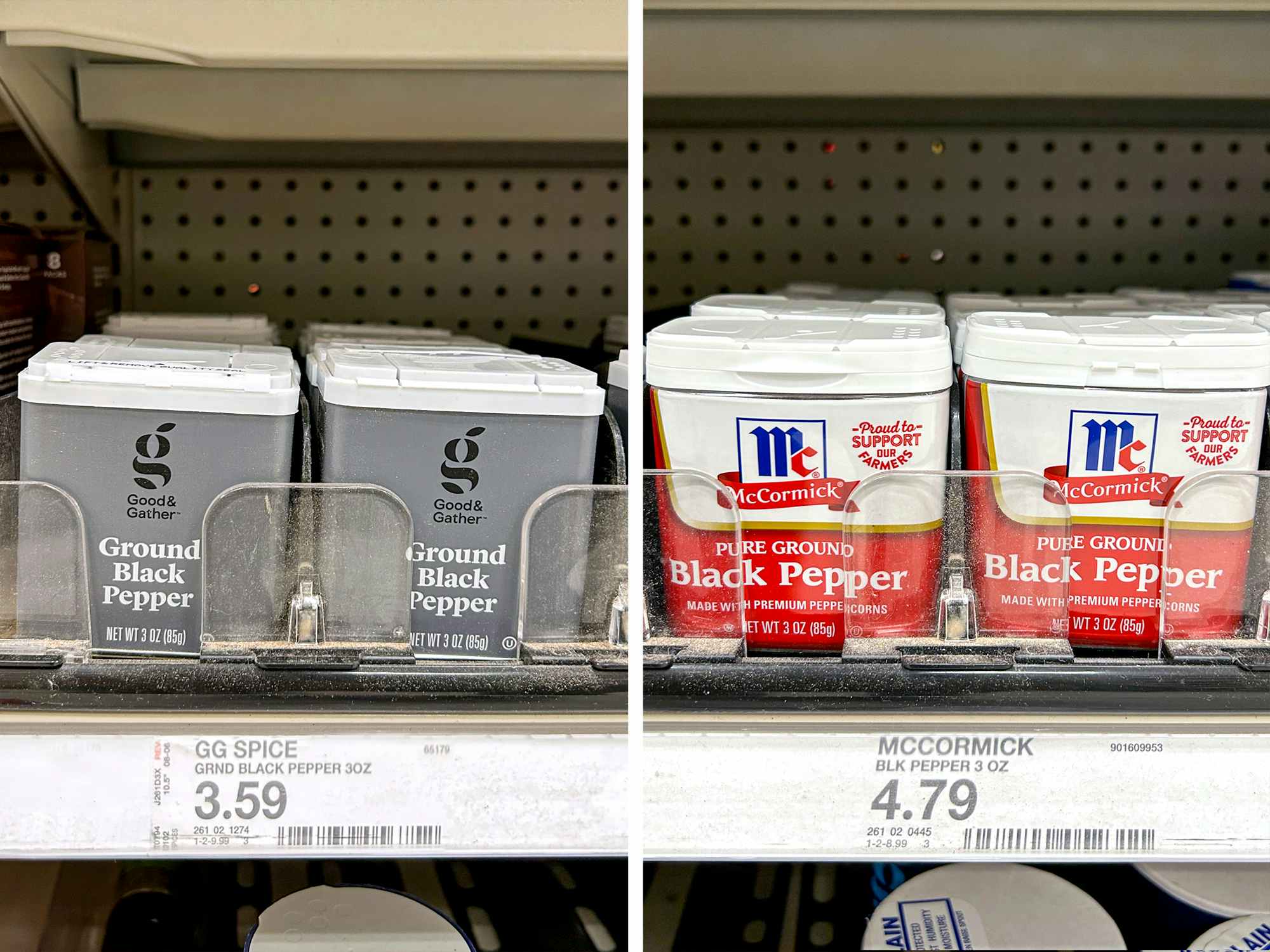 target's good and gather vs mccormick brand spices price comparison