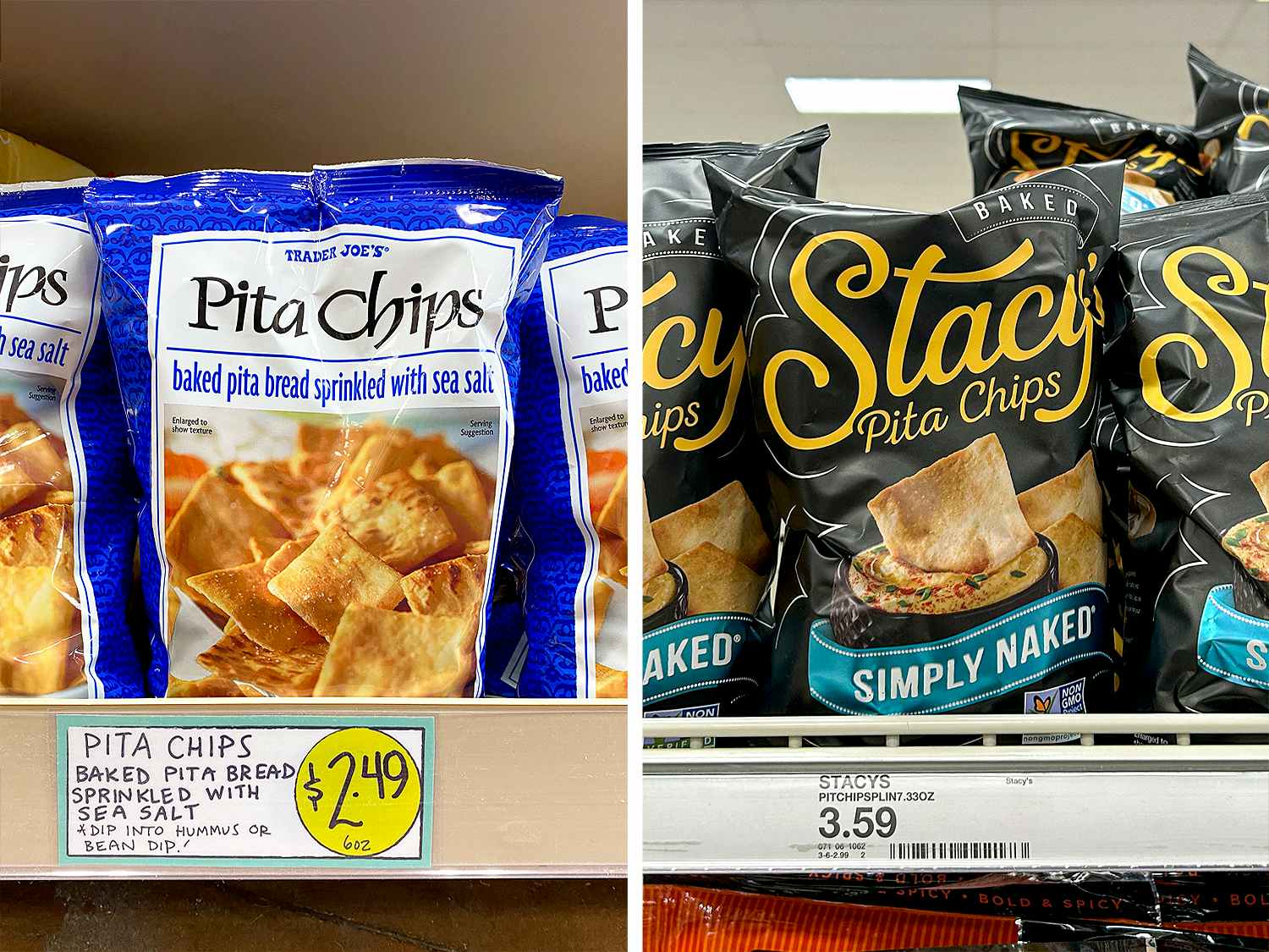 trader joe's brand vs stacy's pita chips price comparison