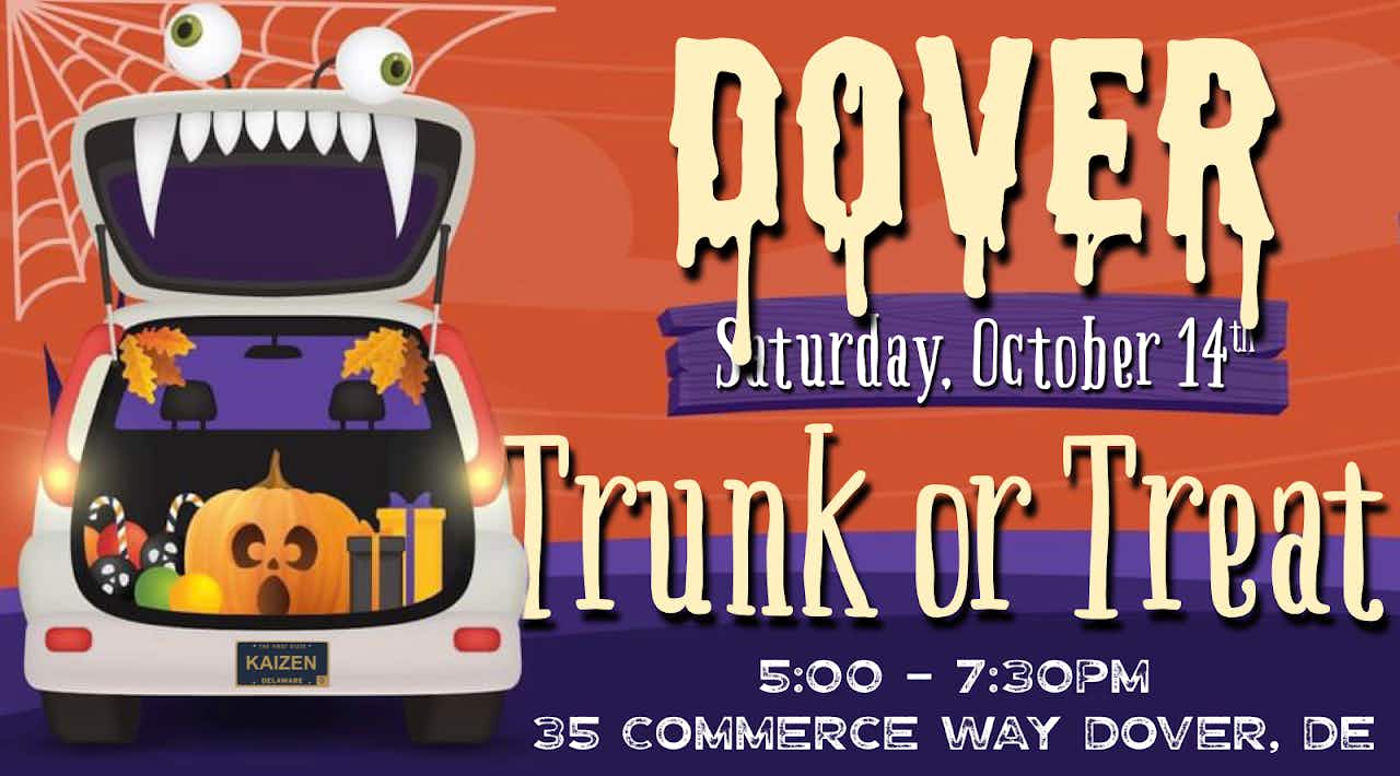 the banner for the Dover, DE trunk or treat event
