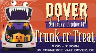 the banner for the Dover, DE trunk or treat event
