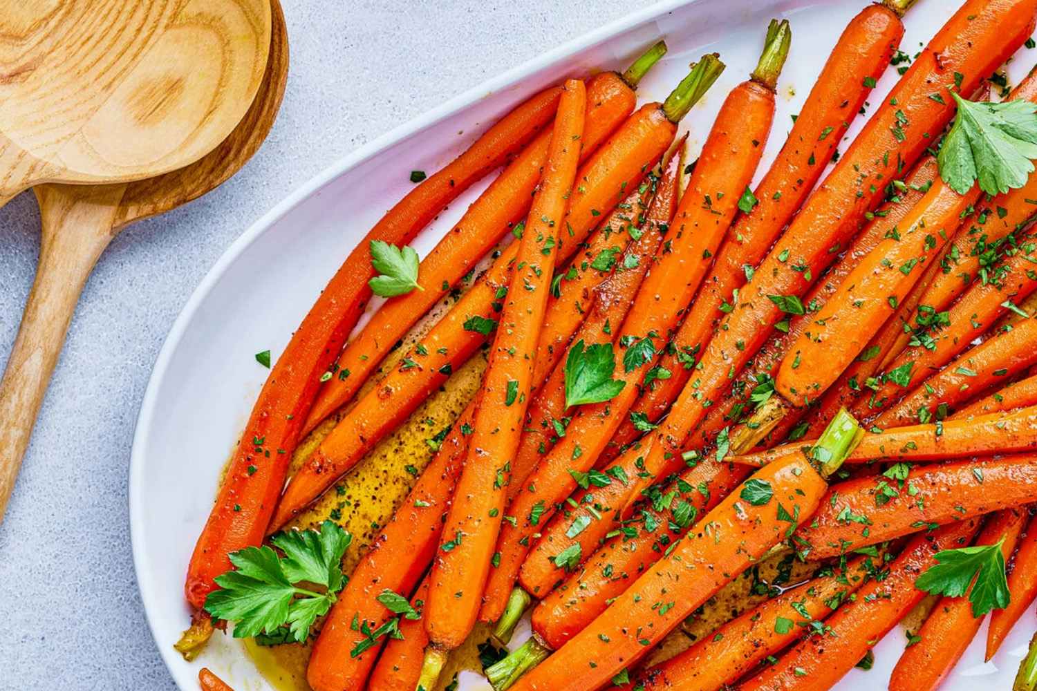 cooked carrots on a platter 