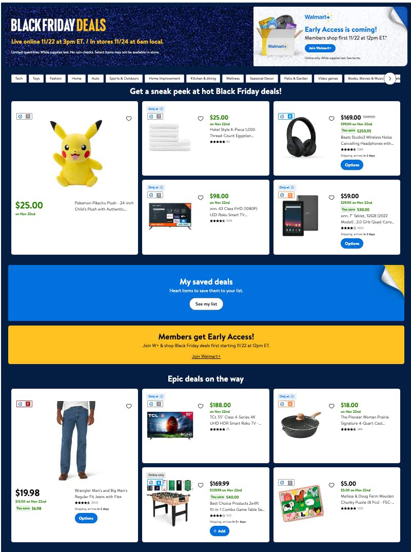 Walmart Black Friday 2023 Deals: The Best Deals Available Now