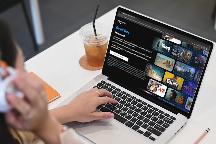 someone looking at the ad free subscription pre order page on prime video