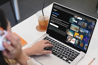 someone looking at the ad free subscription pre order page on prime video