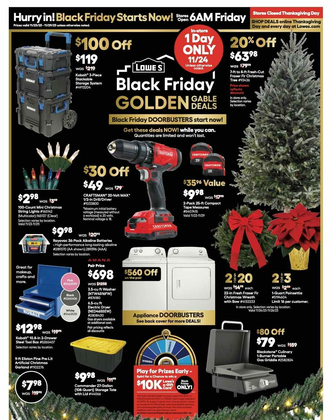 Page 1 of the Lowe's Black Friday ad 2023