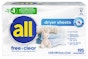 All Free Clear Dryer Sheets 80 ct, Publix Printable Coupon